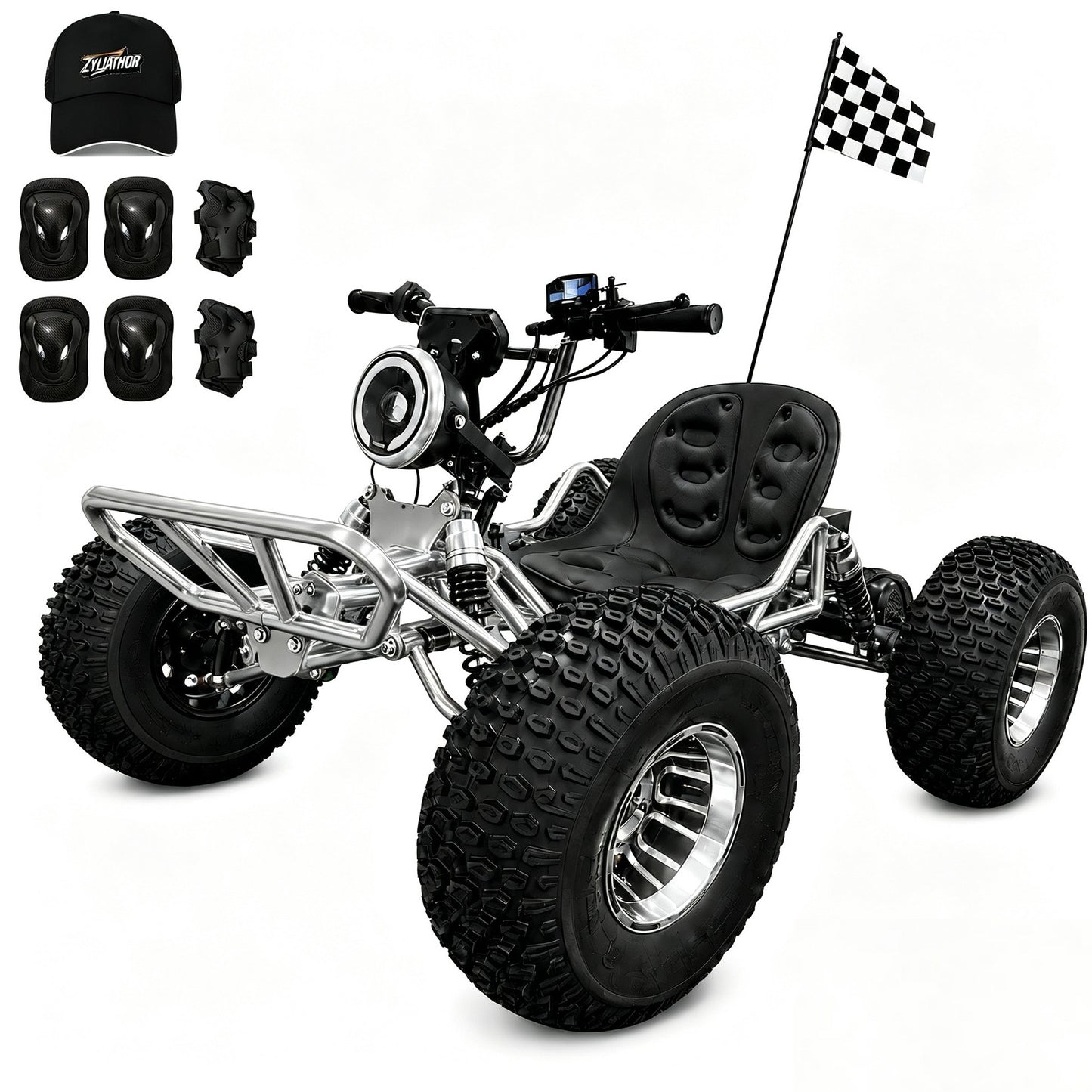 48V 20Ah Electric Off‑Road Go Kart|Peak 4000W, 31 MPH, 30‑Mile Range, for Teens & Adults