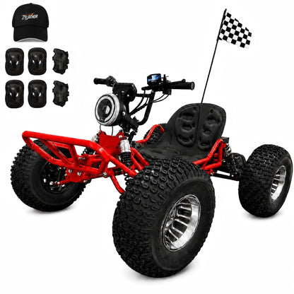 48V 20Ah Electric Off‑Road Go Kart｜Peak 4000W, 31 MPH, 30‑Mile Range, for Teens & Adults