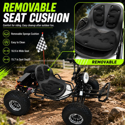 48V 20Ah Electric Off‑Road Go Kart｜Peak 4000W, 31 MPH, 30‑Mile Range, for Teens & Adults